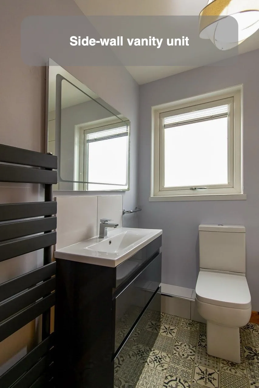 Side-wall vanity unit