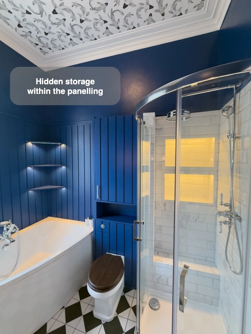 Let storage blend into the wall panelling