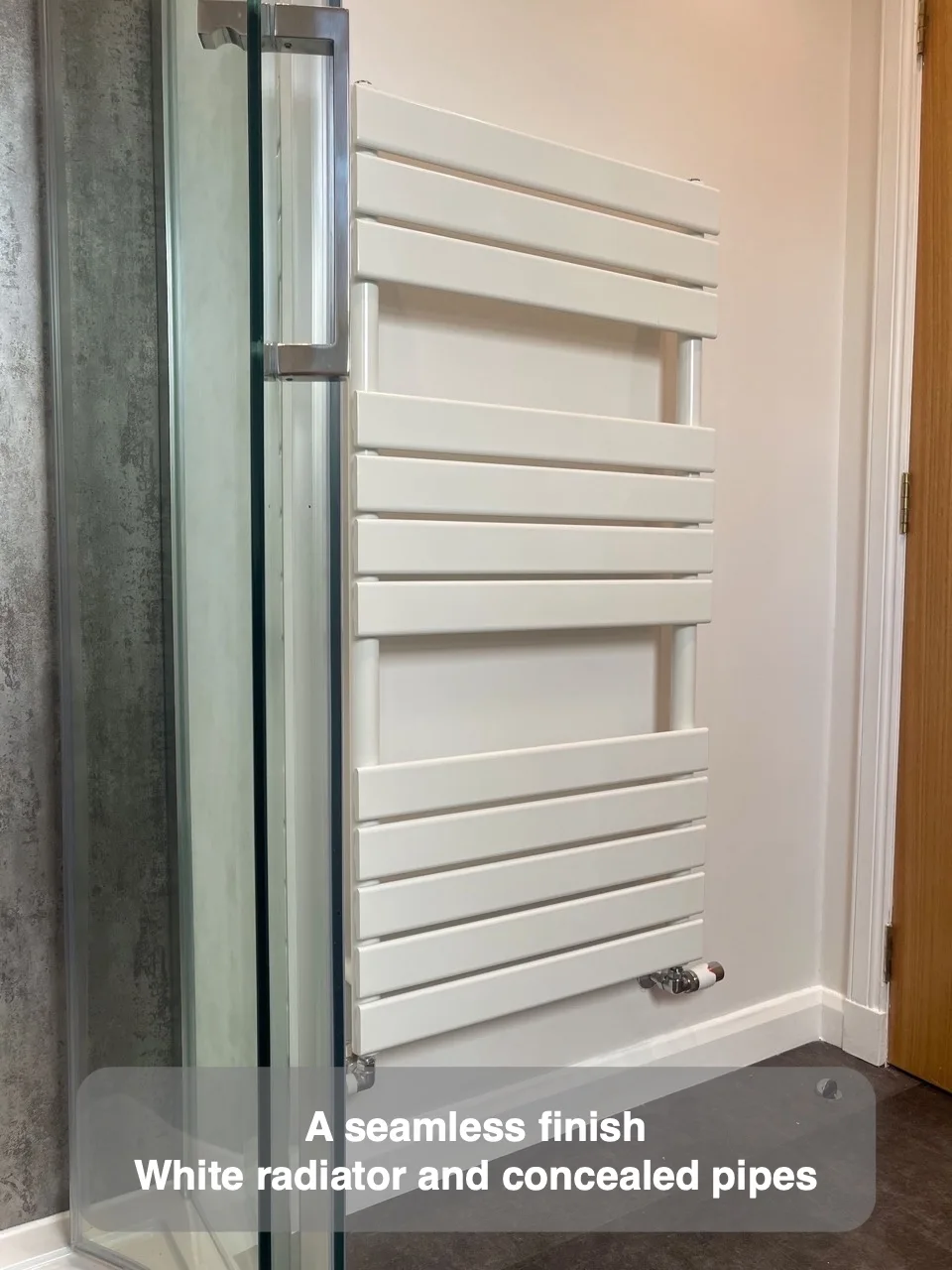 A seamless finish — White radiator and concealed pipes