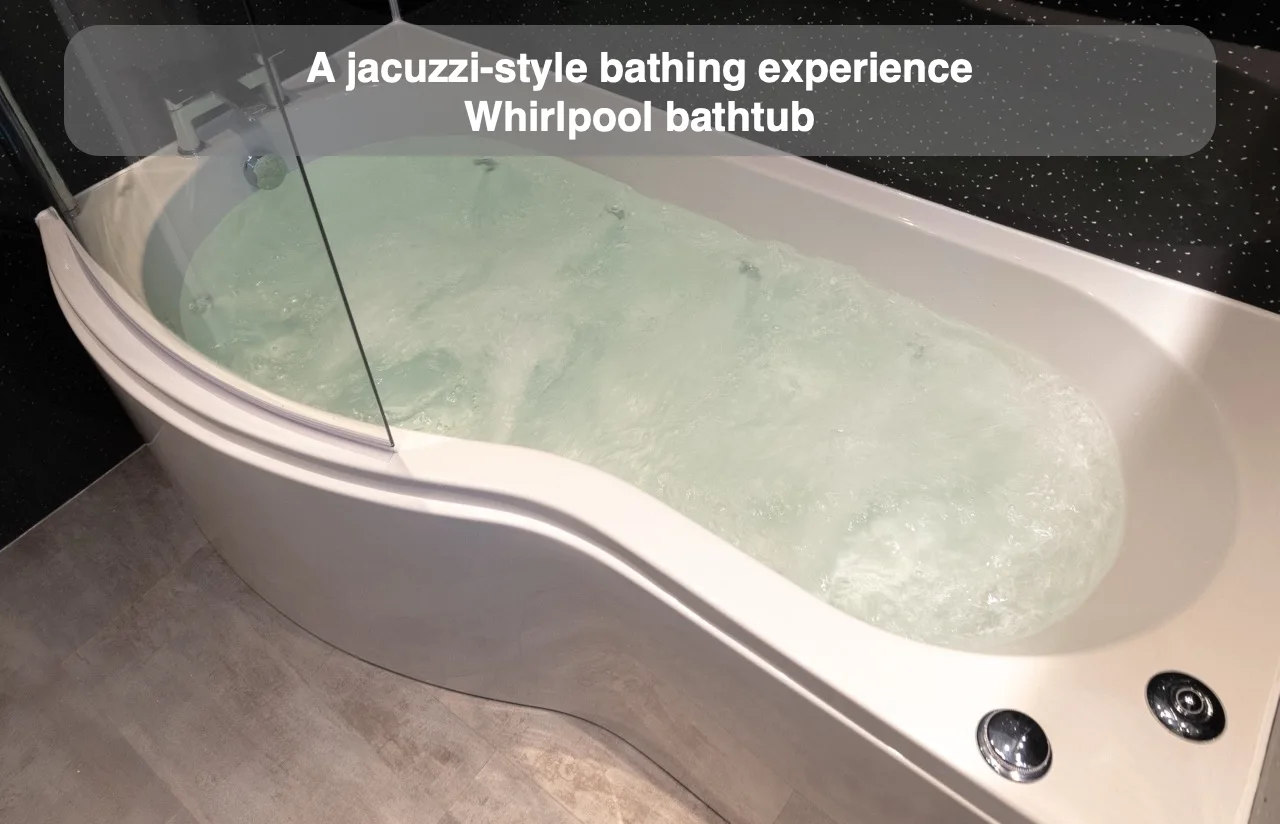 A jacuzzi-style bathing experience — Whirlpool bathtub