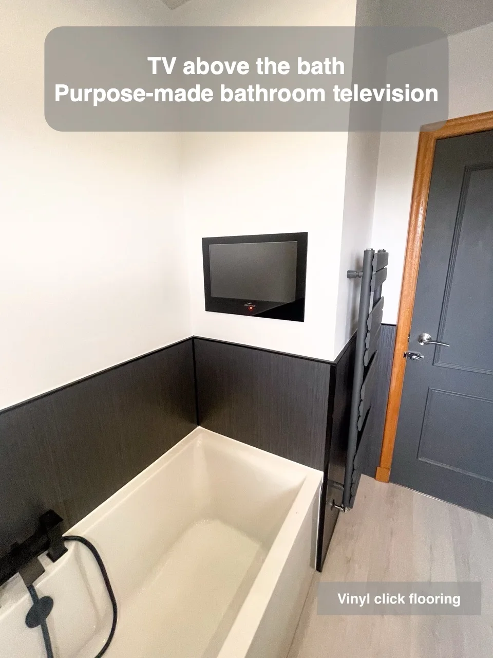 TV above the bath — Purpose-made bathroom television