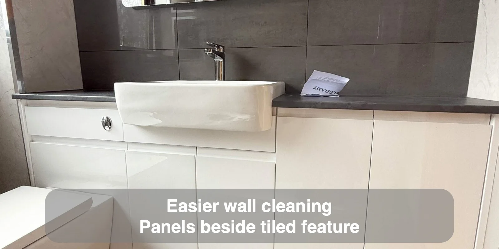 Easier wall cleaning — Panels beside tiled feature