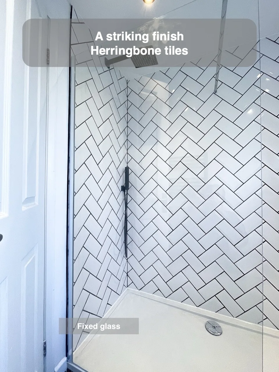 A striking finish — Herringbone tiles