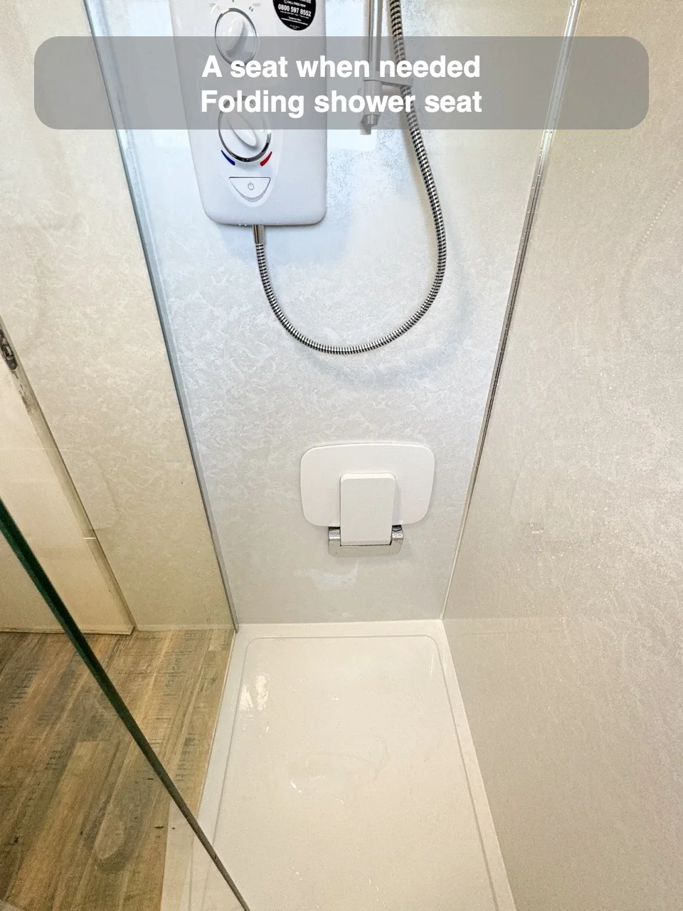 A seat when needed — Folding shower seat