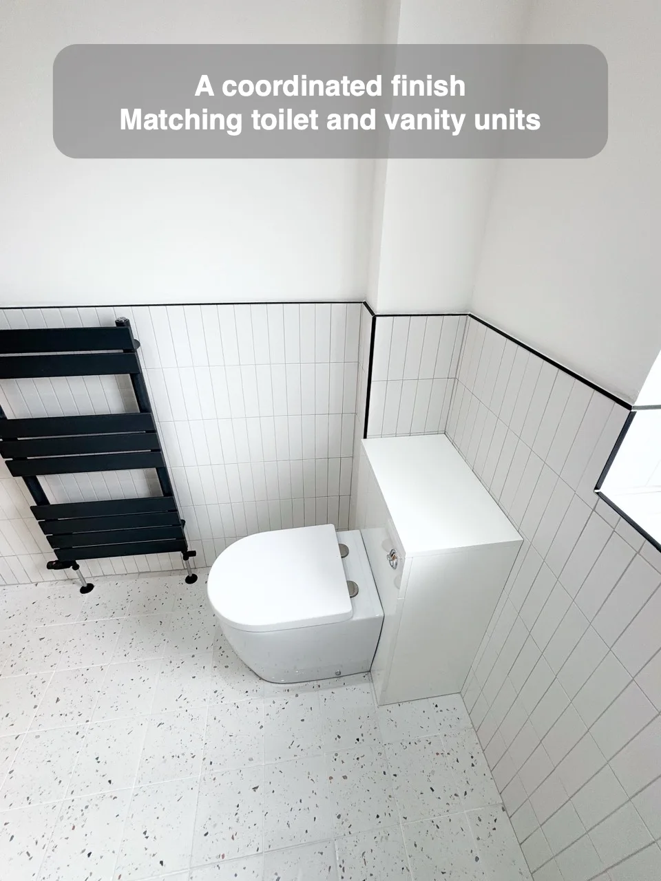 A coordinated finish — Matching toilet and vanity units