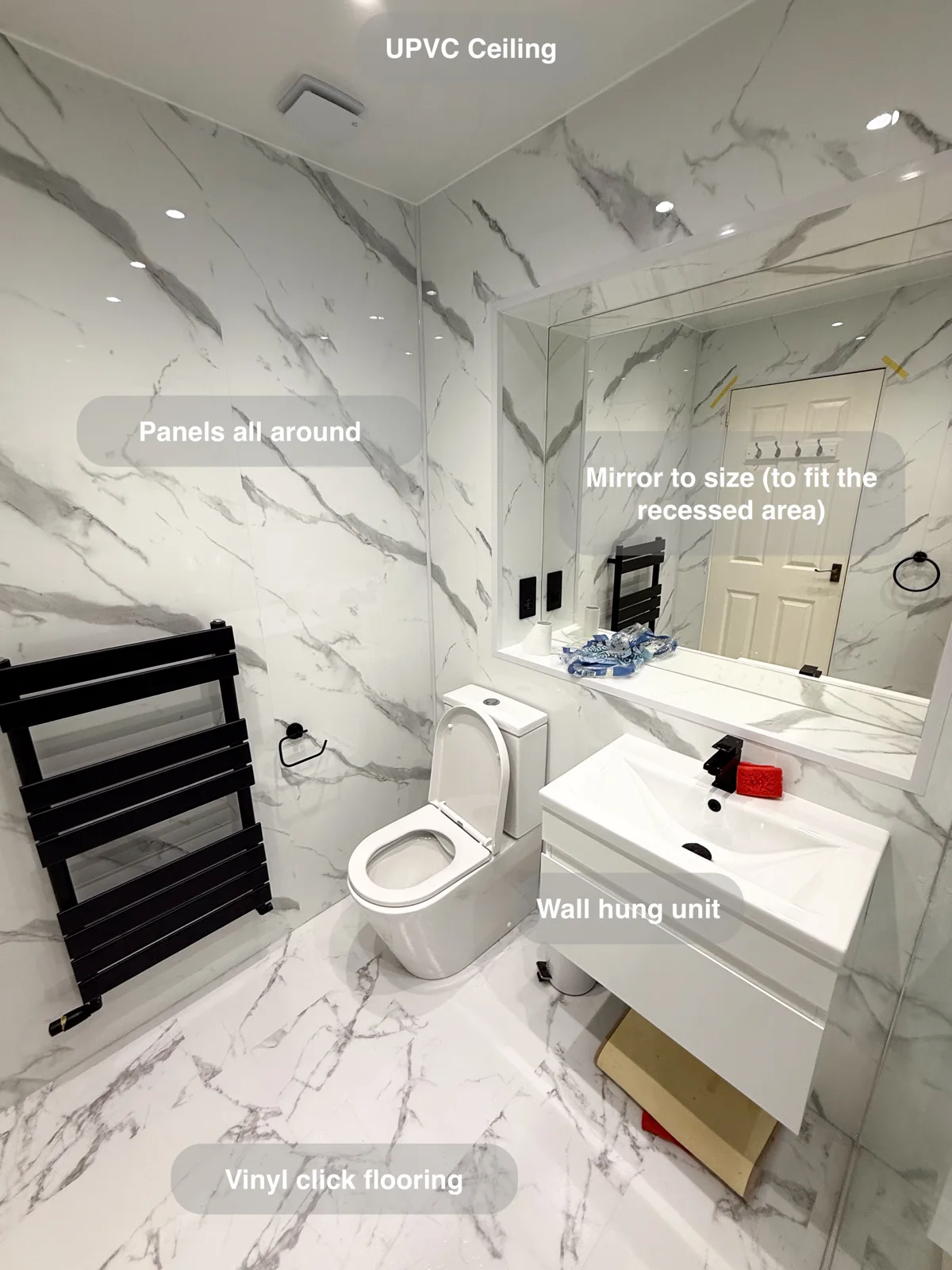 Full Aberdeen Bathroom Refurbishment in a Marble-Effect Finish