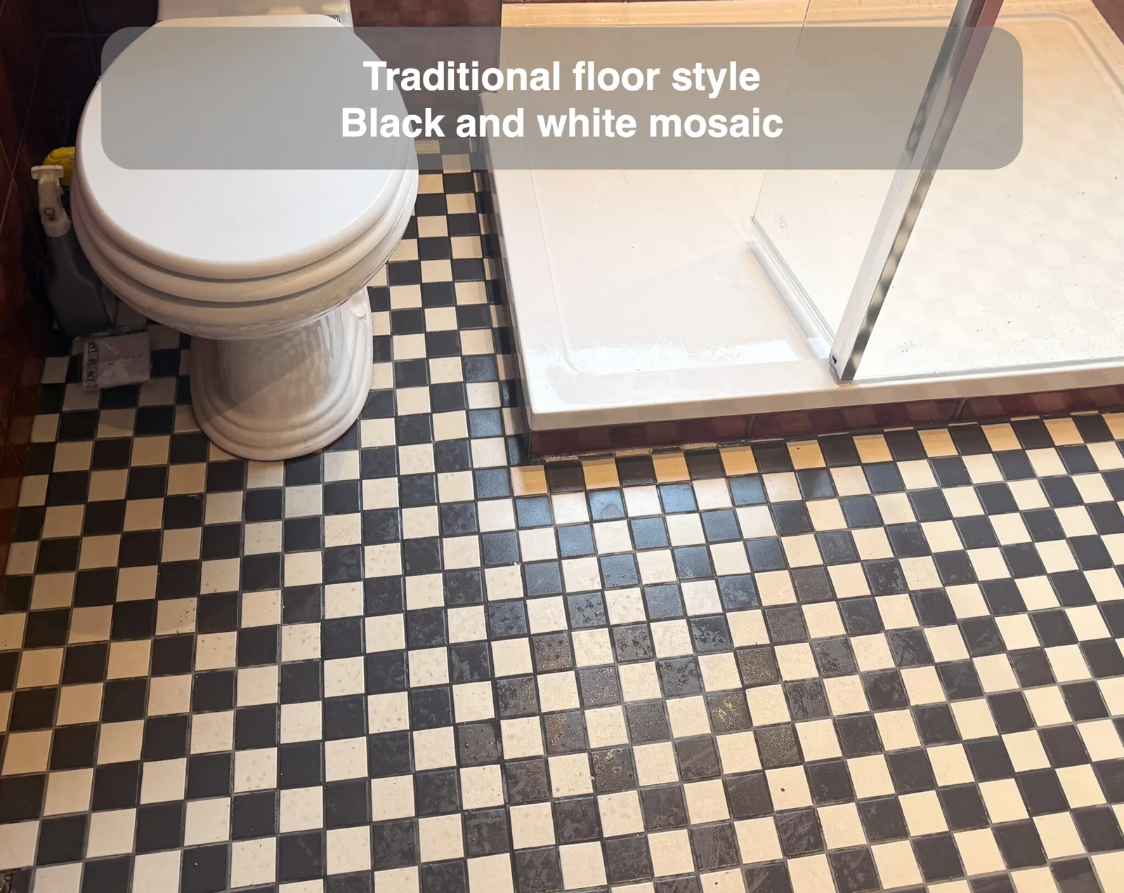 Traditional floor style — Black and white mosaic