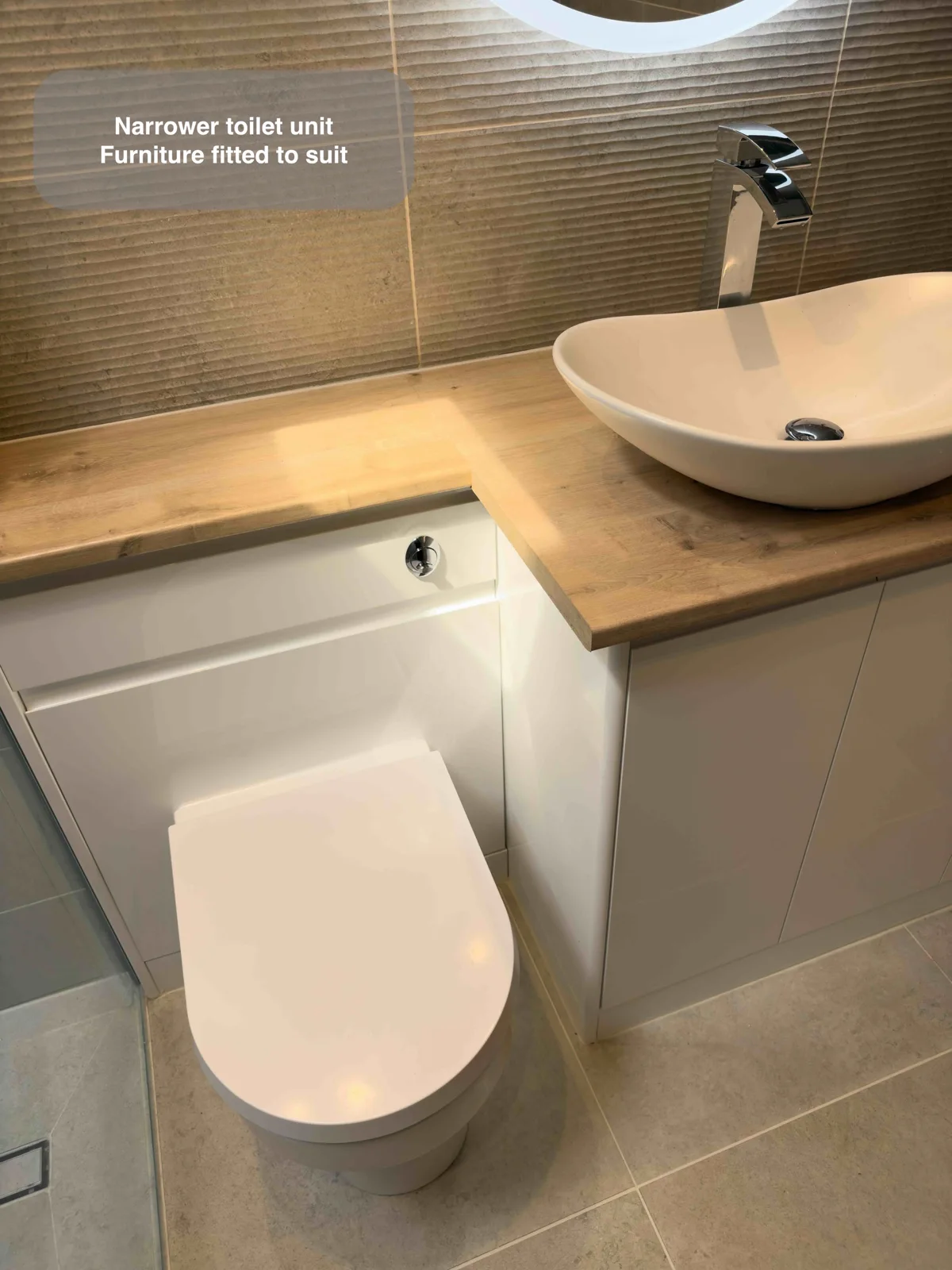 Adjust the toilet unit to make the furniture fit