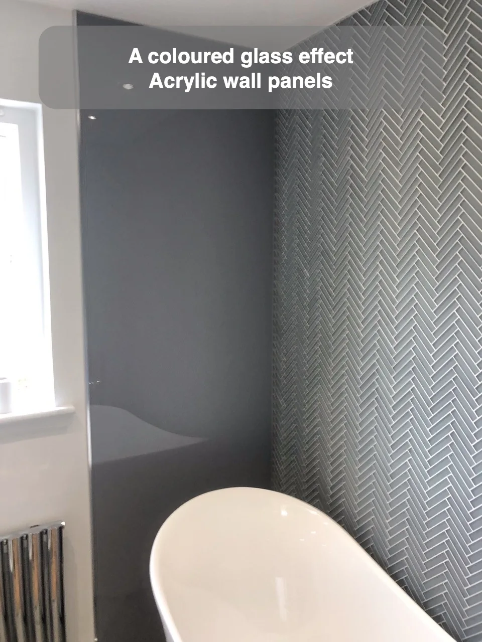 A coloured glass effect — Acrylic wall panels