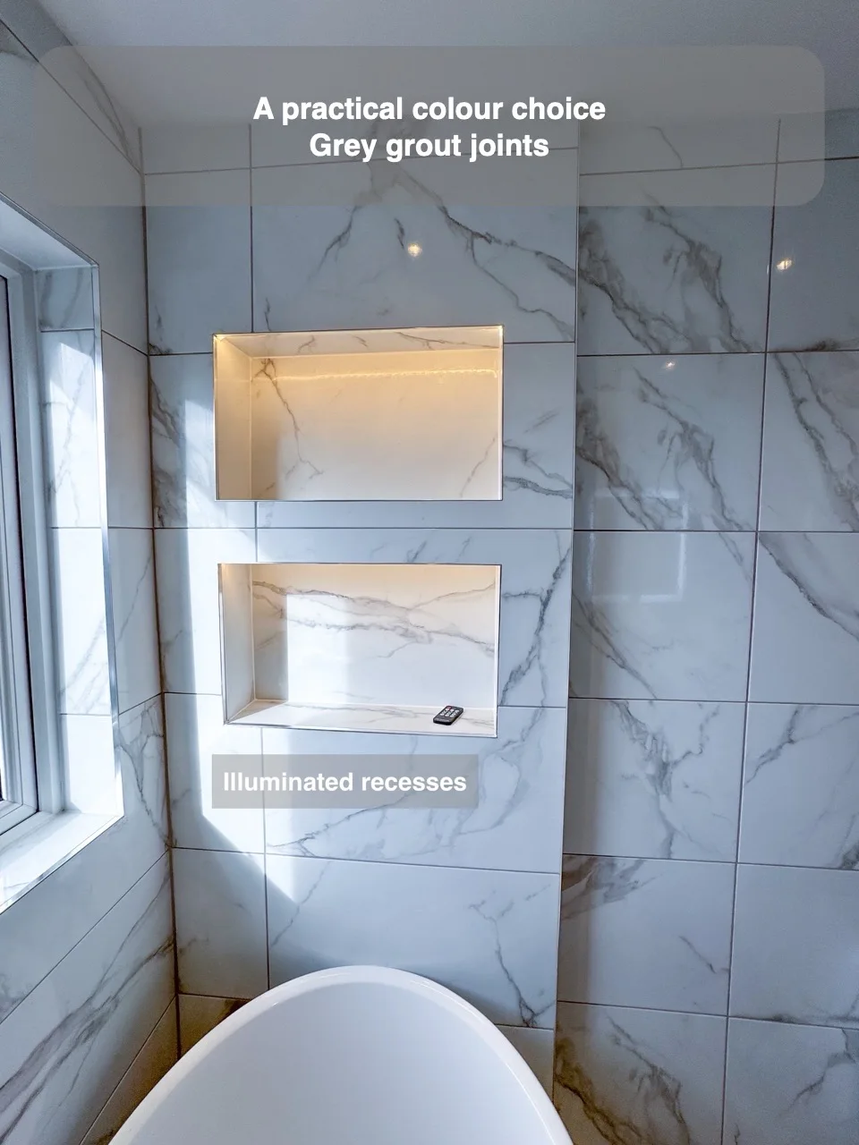 Choose grout colour with everyday upkeep in mind