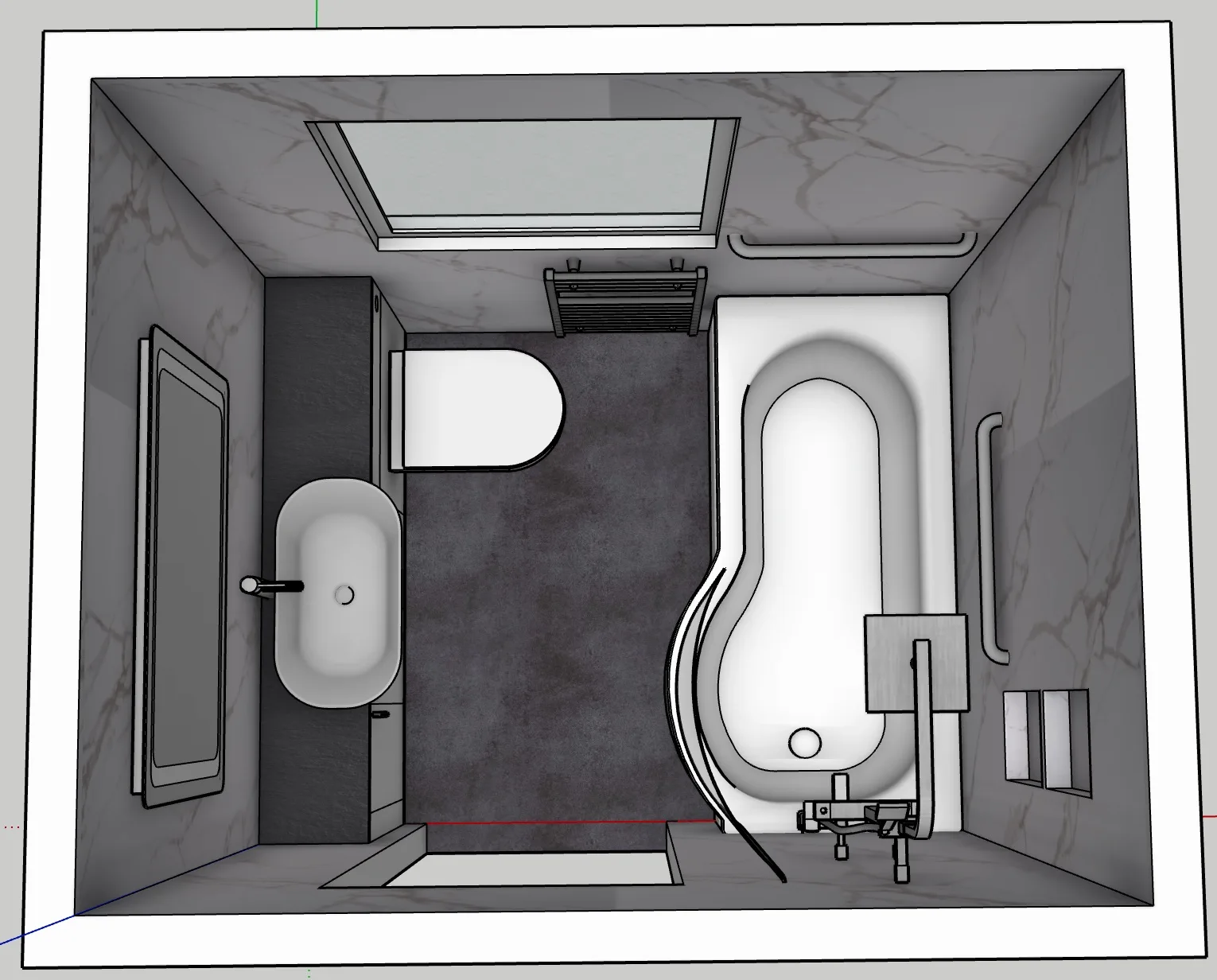 Aberdeen bathroom: design layout - earlier proposal