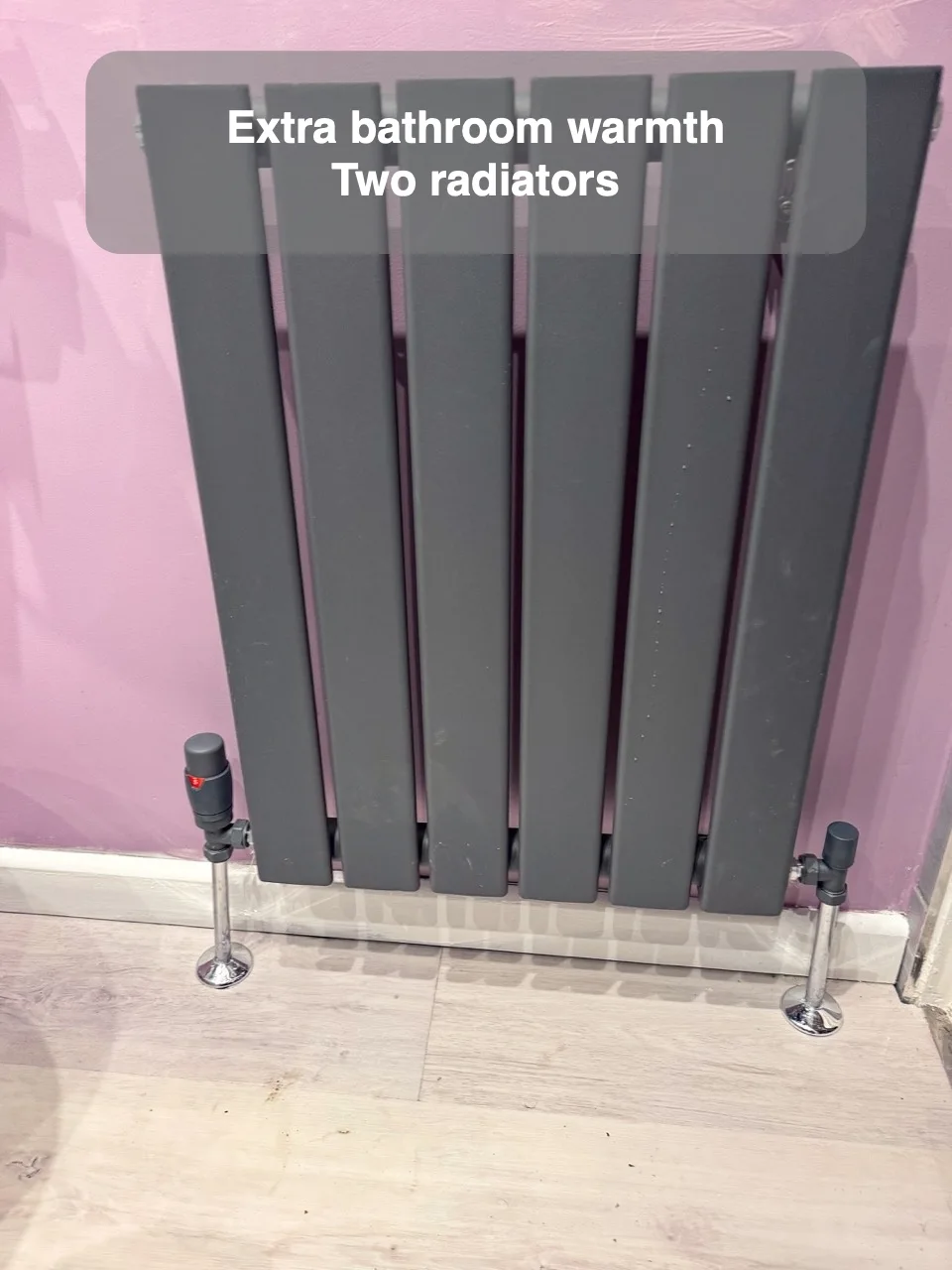 Extra bathroom warmth — Two radiators