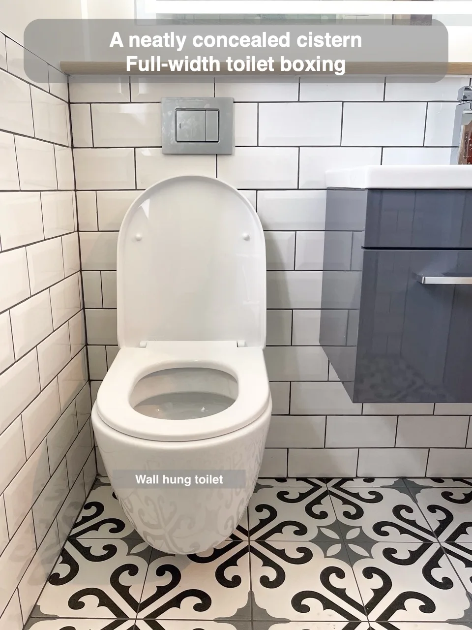 A neatly concealed cistern — Full-width toilet boxing