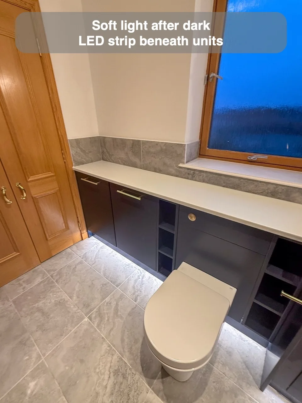 Soft light after dark — LED strip beneath units