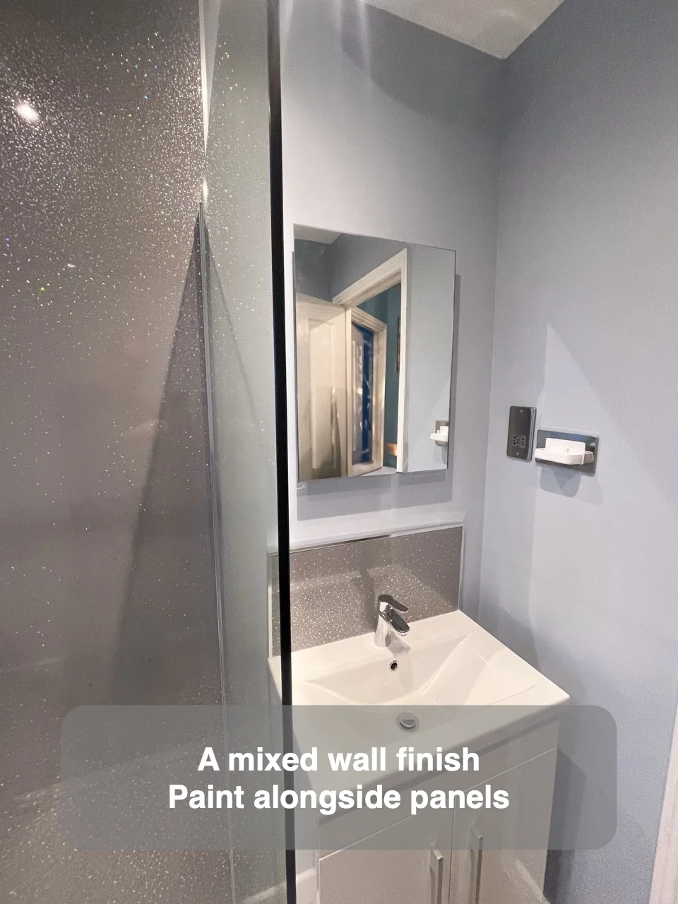 A mixed wall finish — Paint alongside panels