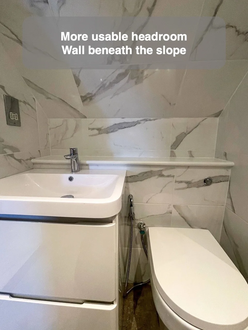 More usable headroom — Wall beneath the slope