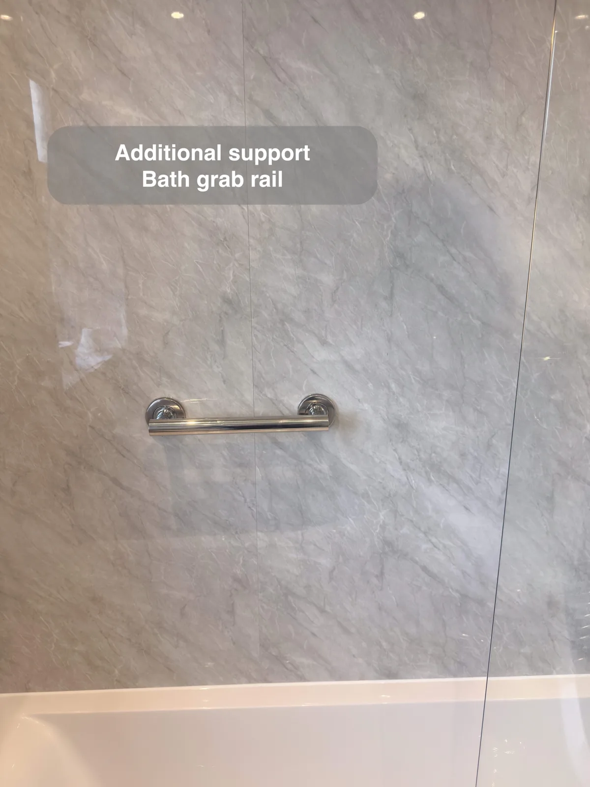 Aberdeen bathroom: bath support chrome grab rail