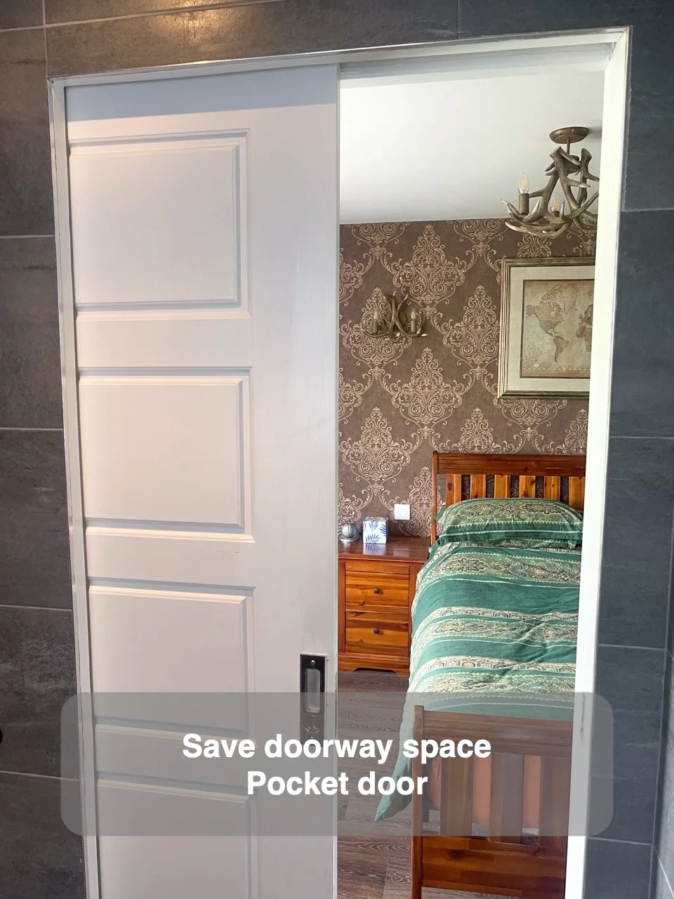 Save doorway space — Pocket door