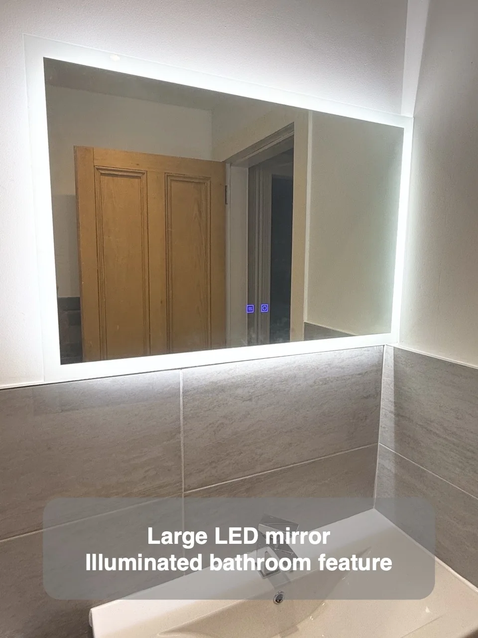 Large LED mirror — Illuminated bathroom feature