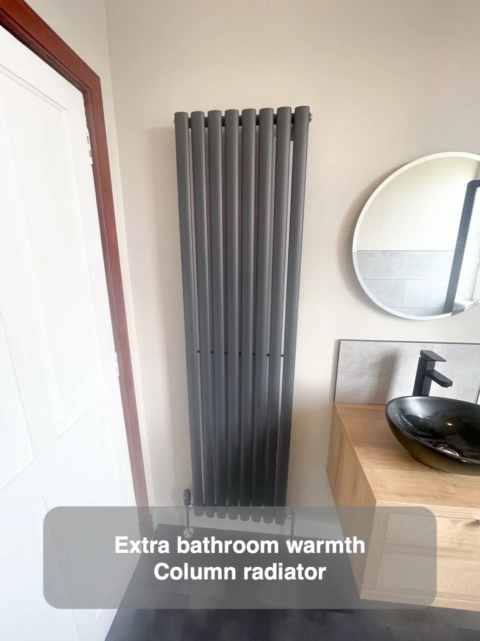 Extra bathroom warmth — Column radiator