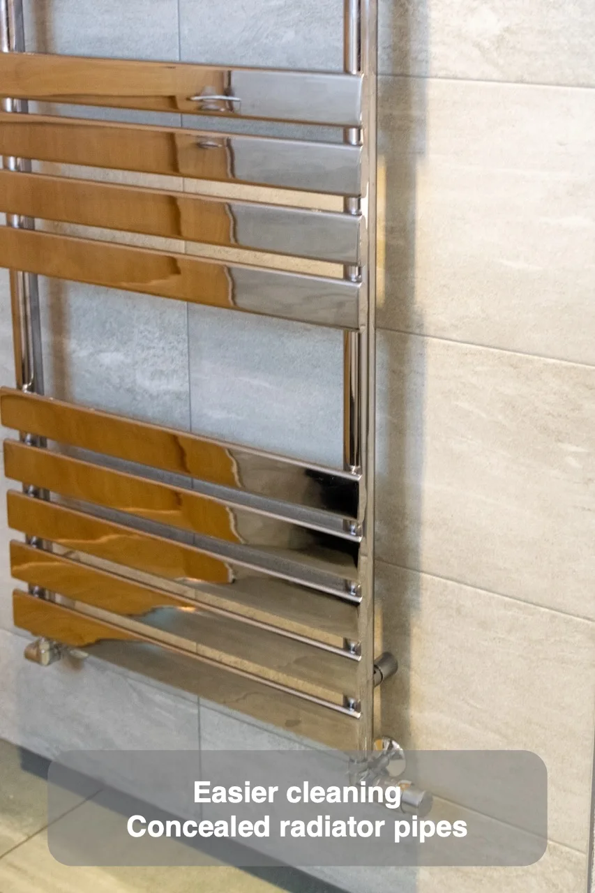 Easier cleaning — Concealed radiator pipes