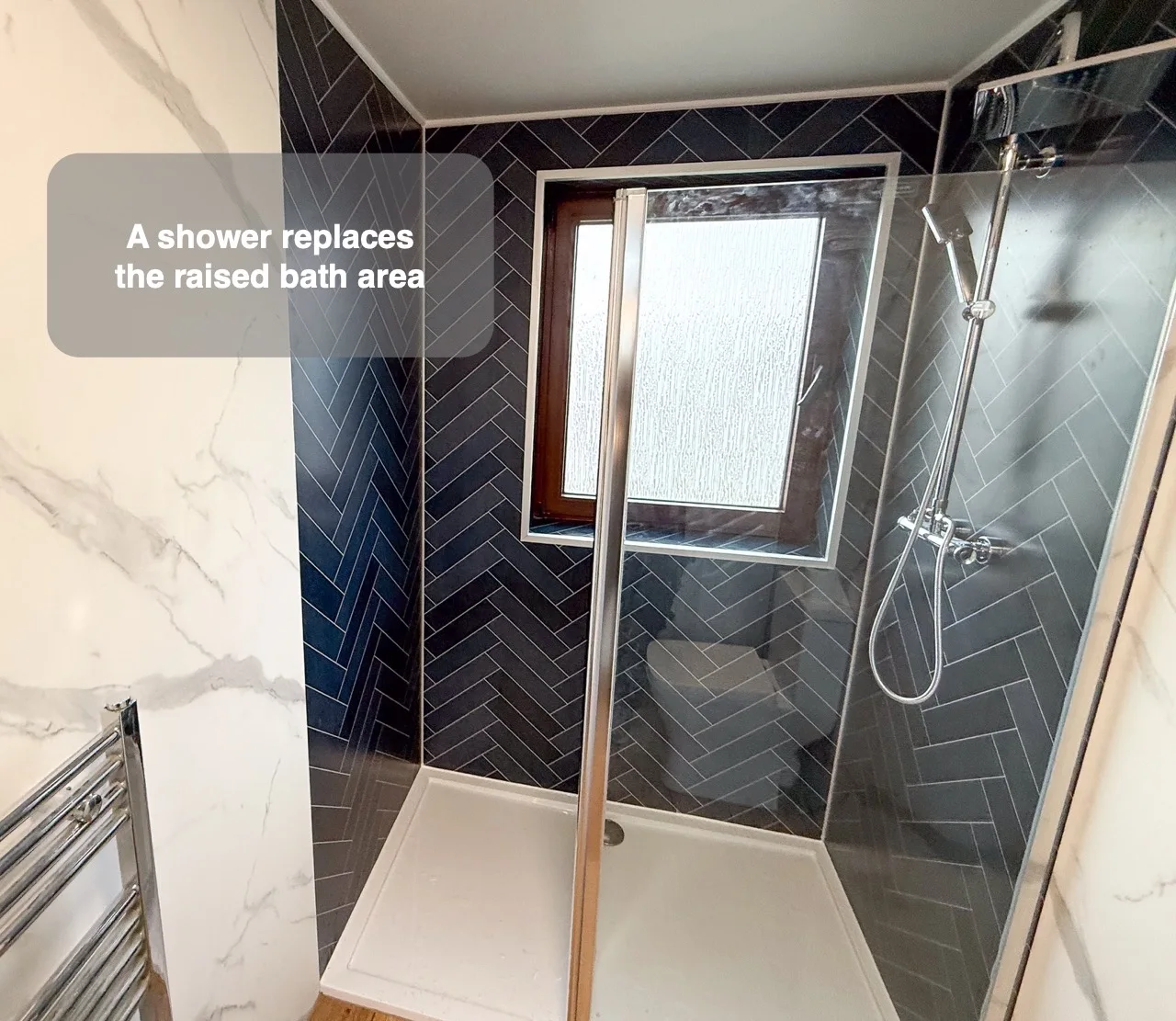Reconsider a bath built on a raised platform