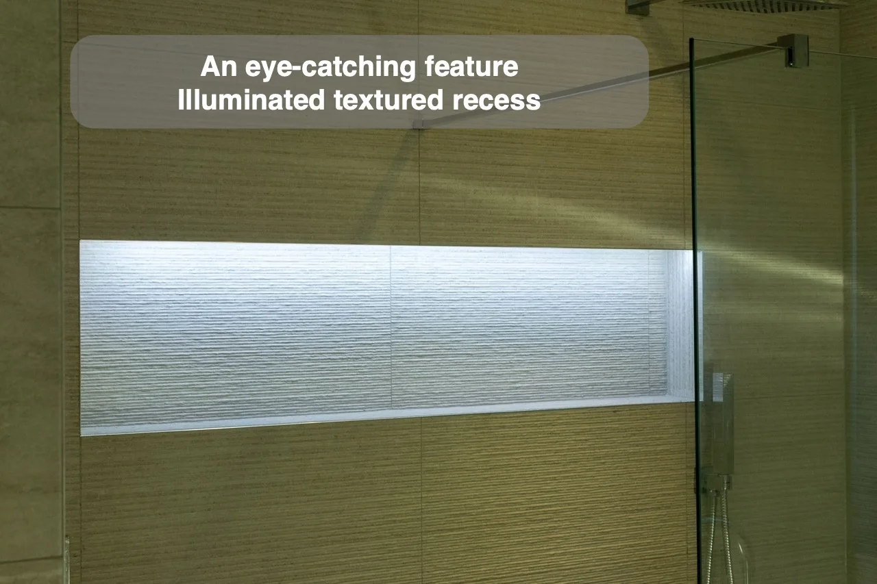 An eye-catching feature — Illuminated textured recess