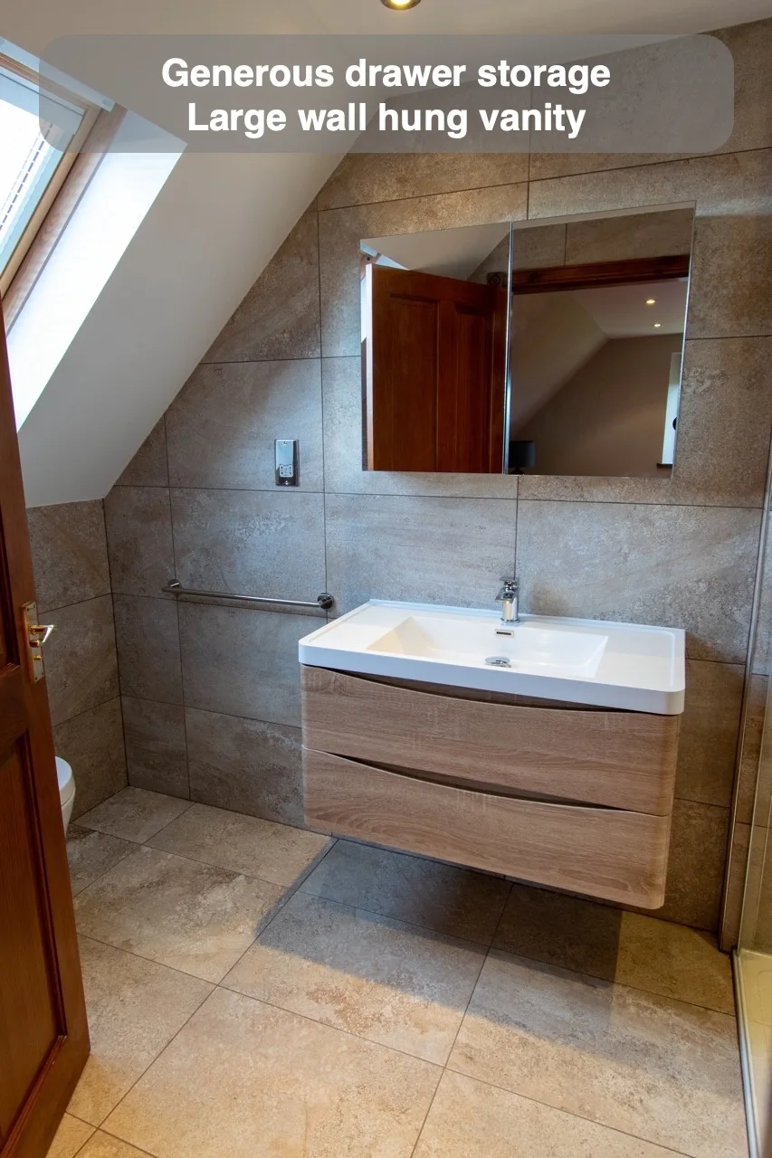Generous drawer storage — Large wall hung vanity