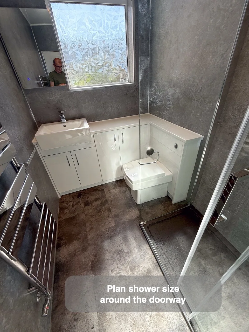 Let the doorway help set the shower size
