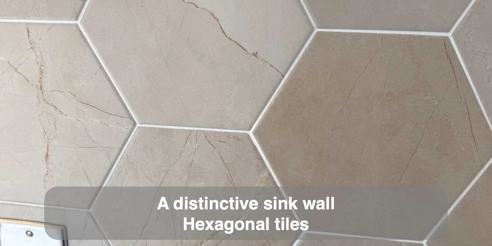 A distinctive sink wall — Hexagonal tiles