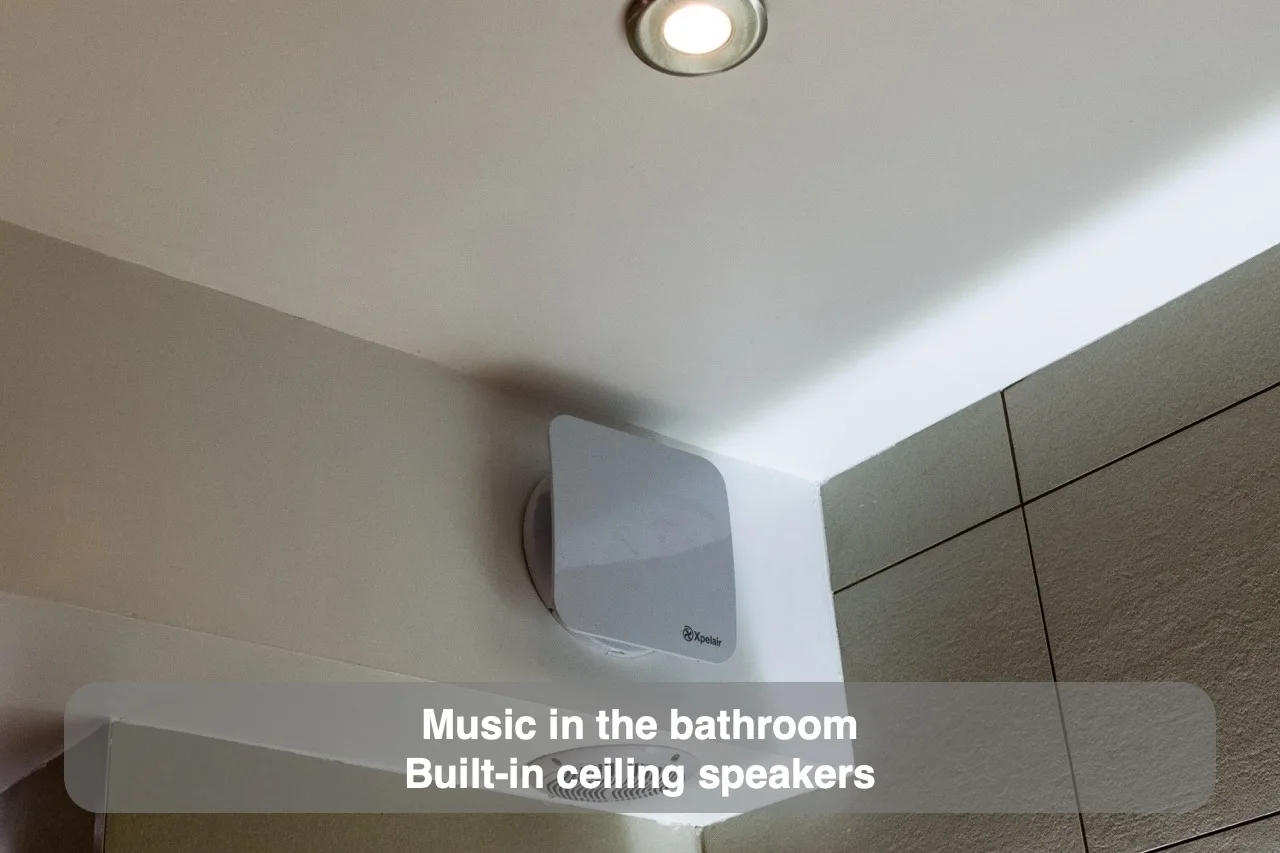 Music in the bathroom — Built-in ceiling speakers