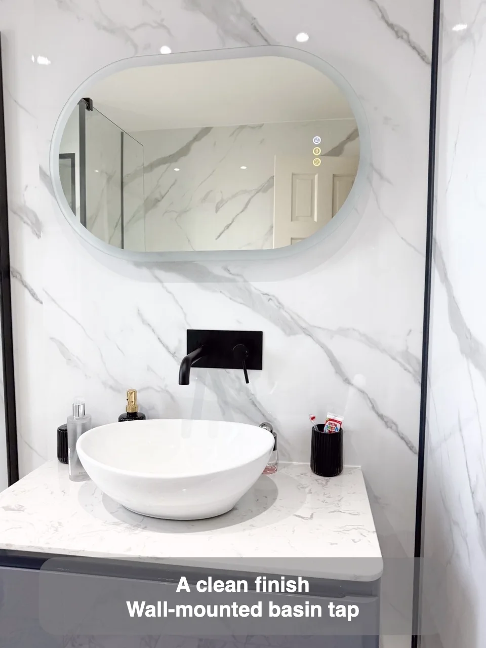 A clean finish — Wall-mounted basin tap