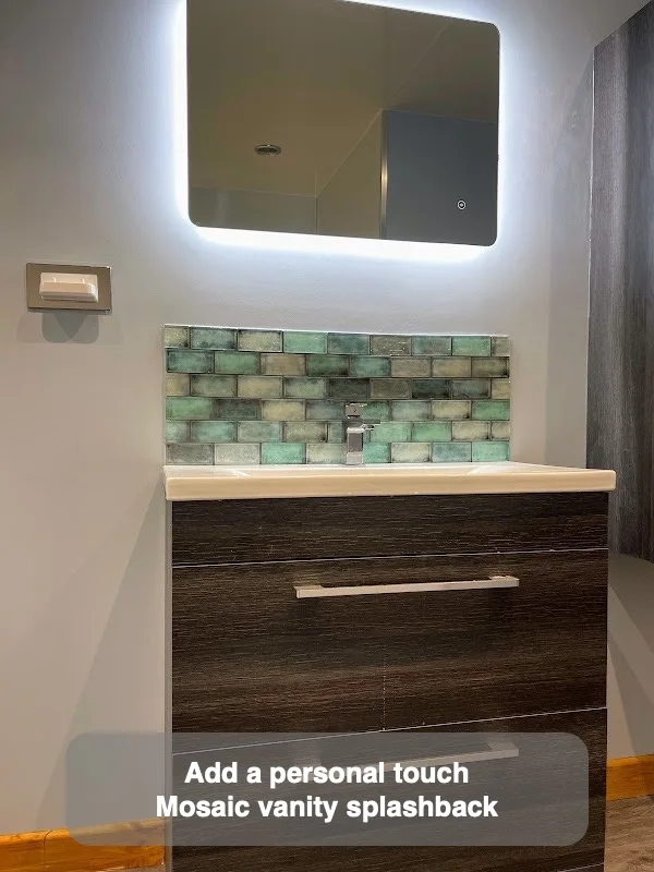 Add a personal touch — Mosaic vanity splashback