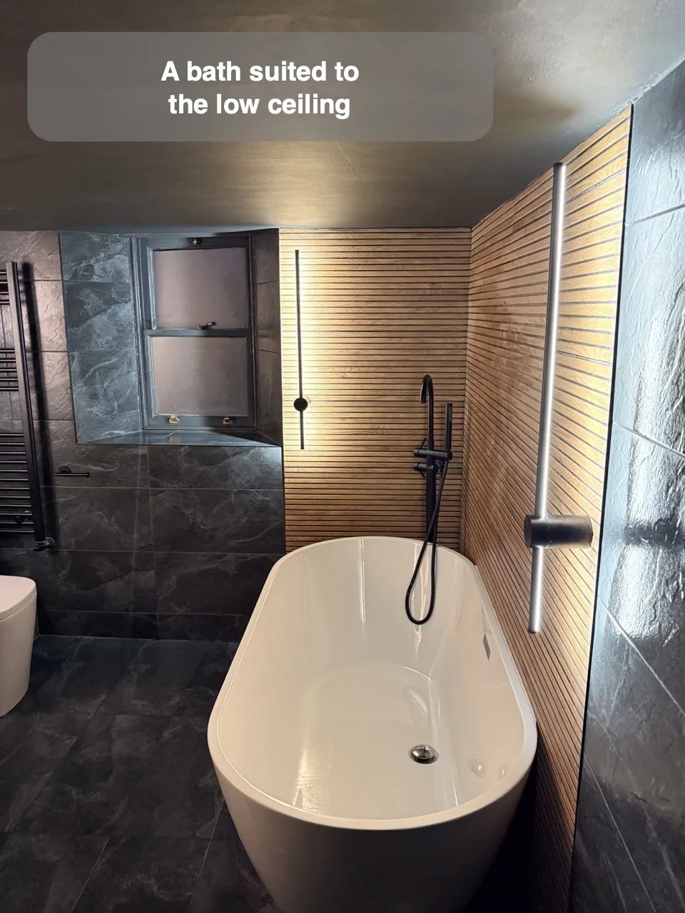 Choose bathing around the actual ceiling height