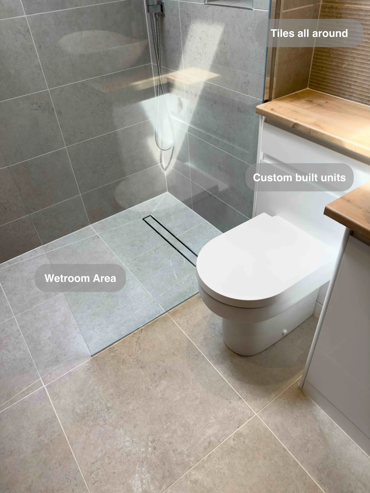 A Cults wetroom with more headroom and fitted storage