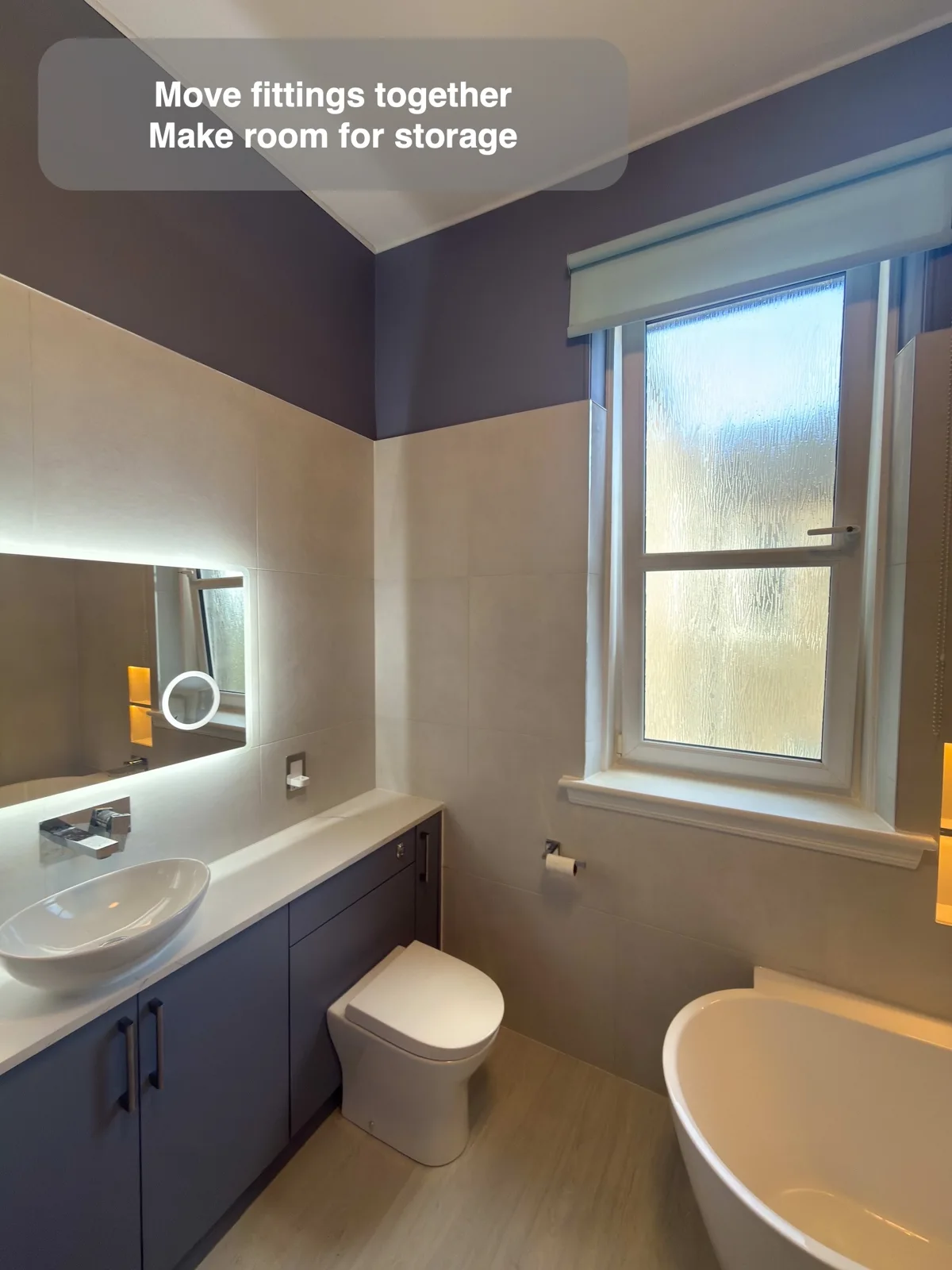 Move fittings away from the window to organise the room
