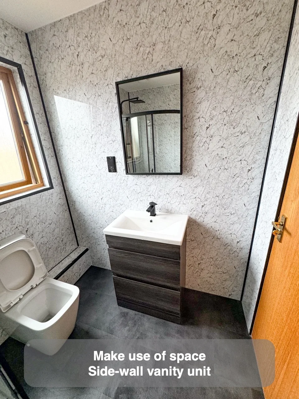 Make use of space — Side-wall vanity unit