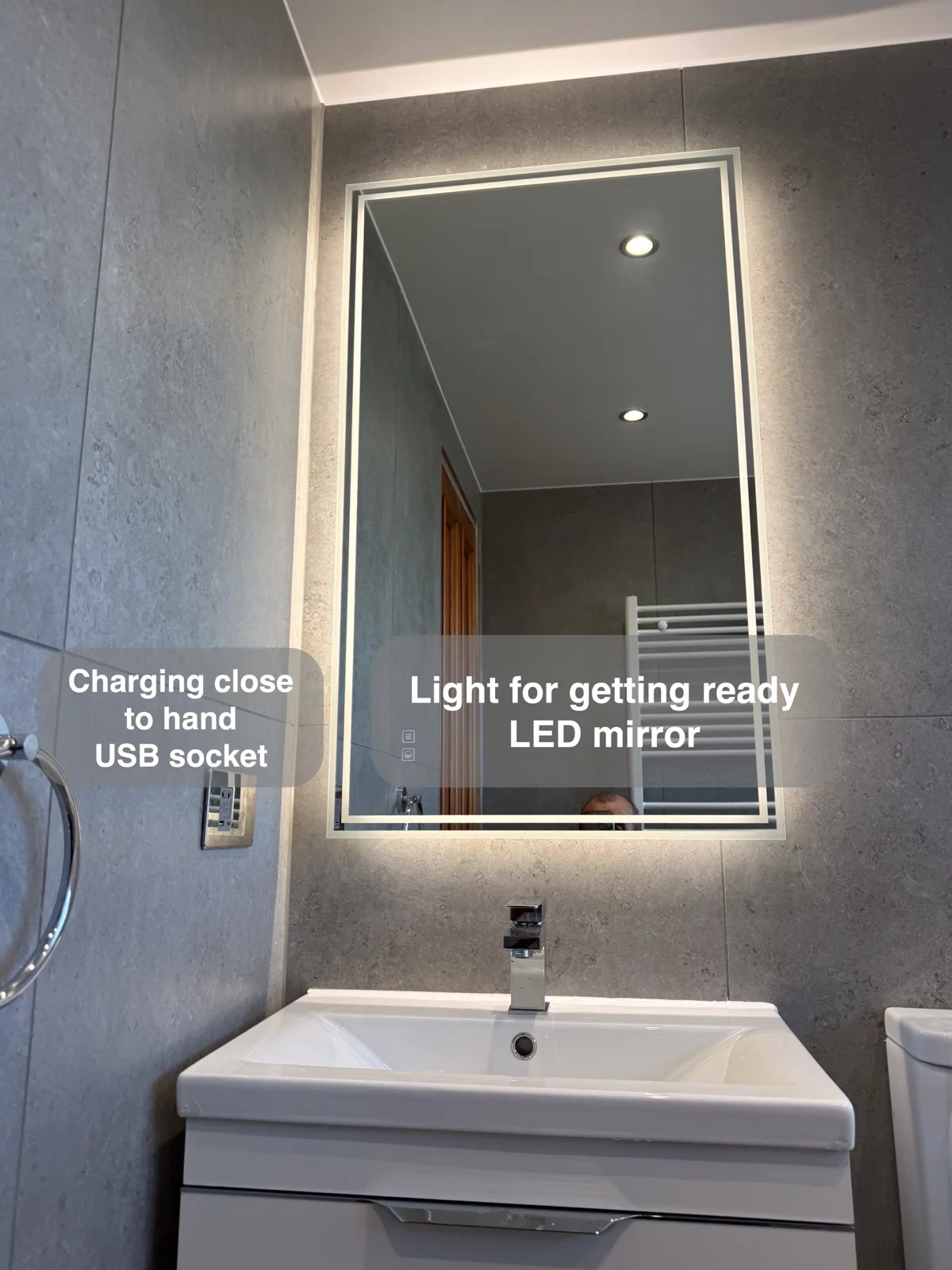 Keep a USB charging point beside the mirror