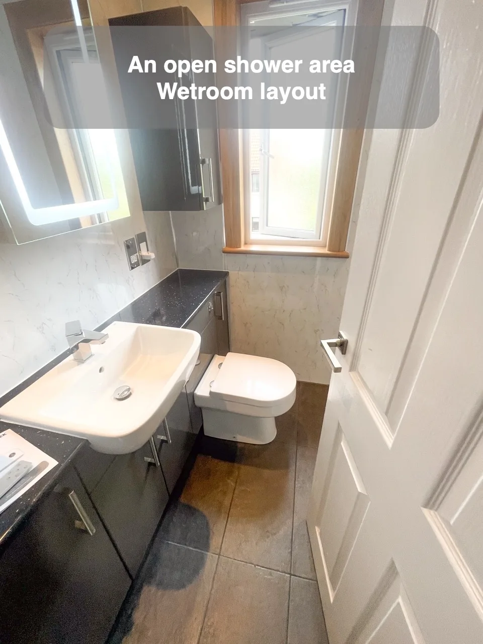 An open shower area — Wetroom layout