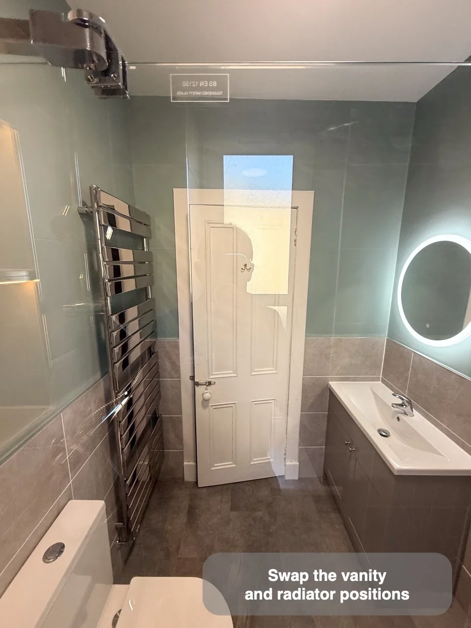 Swap two fittings to improve the room arrangement