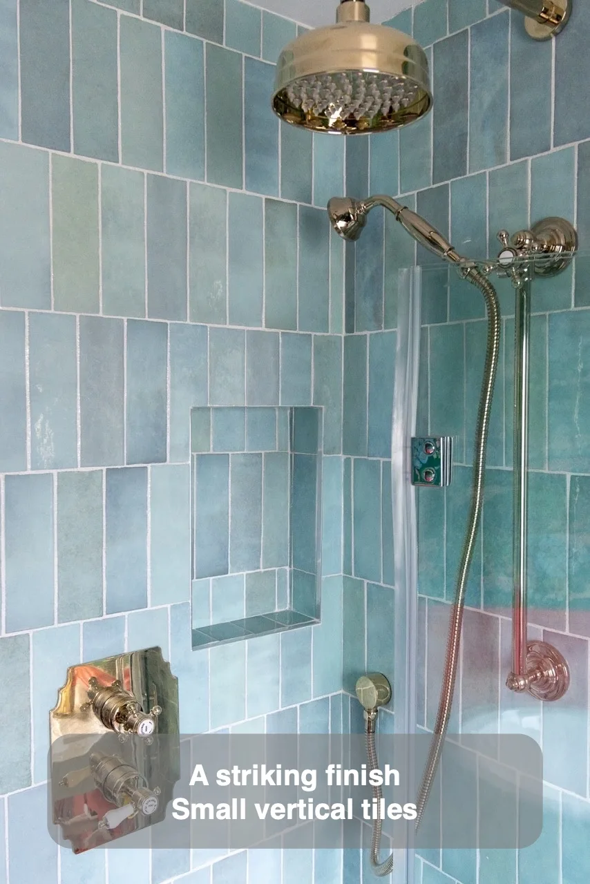 A striking finish — Small vertical tiles