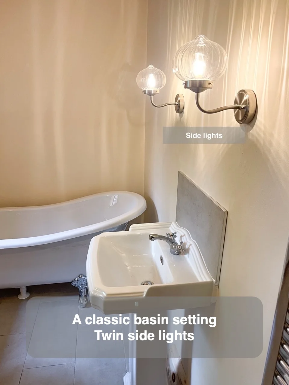 A classic basin setting — Twin side lights
