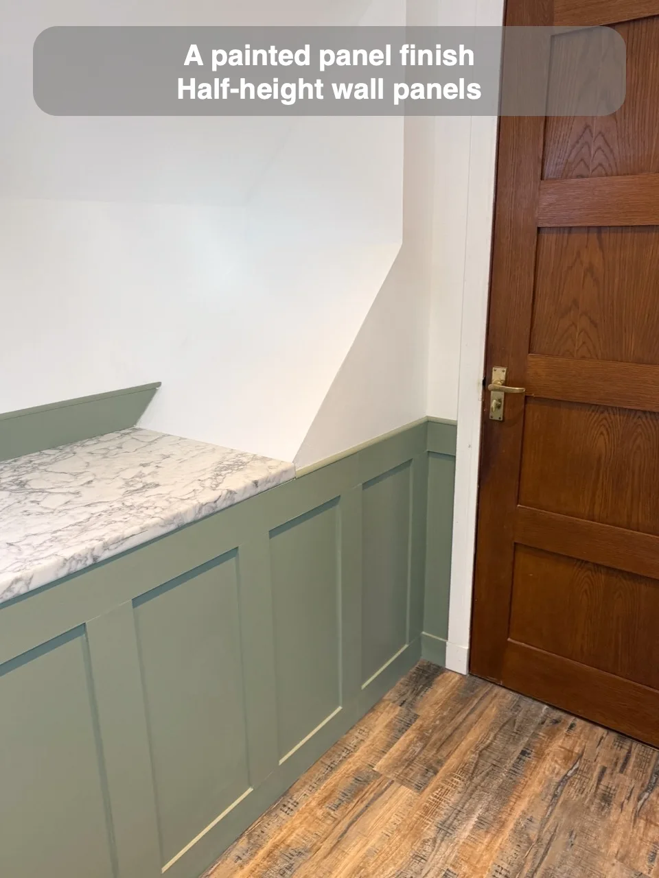 A painted panel finish — Half-height wall panels