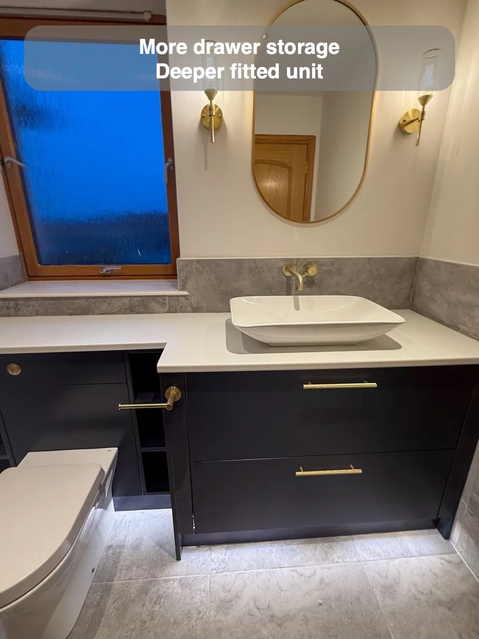 More drawer storage — Deeper fitted unit