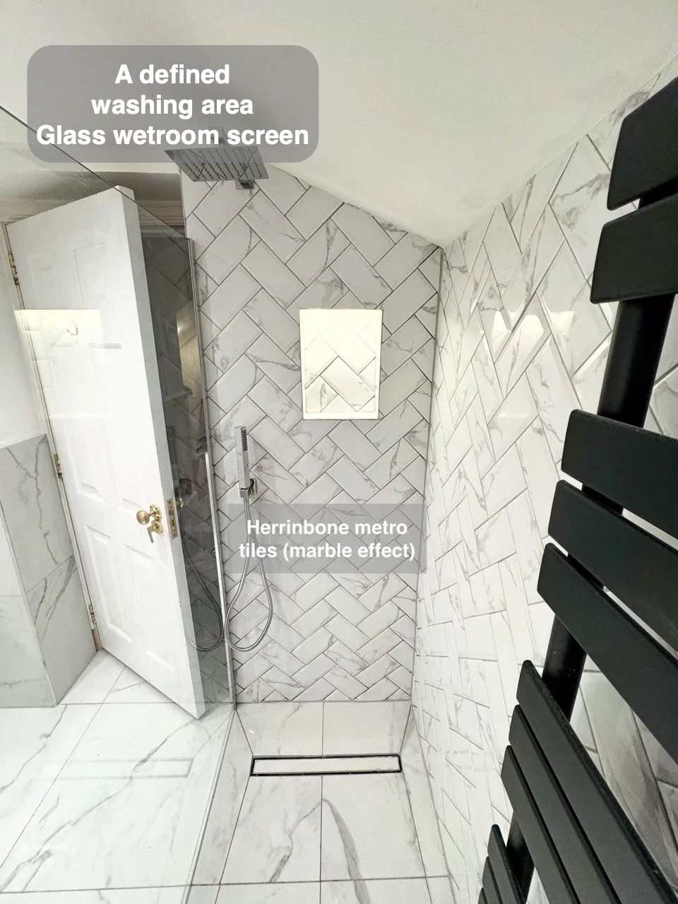 Glass wetroom screen