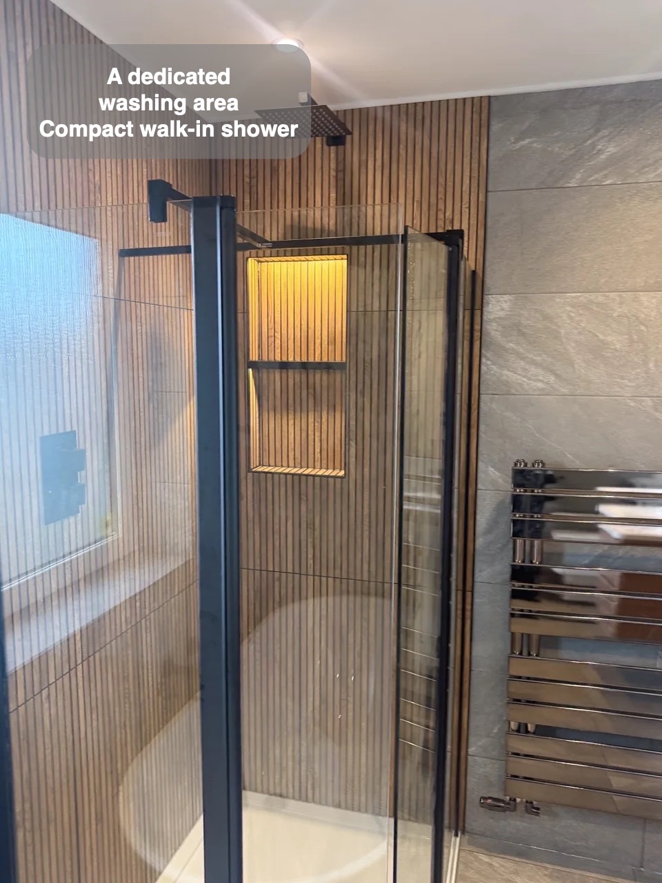 Compact walk-in shower