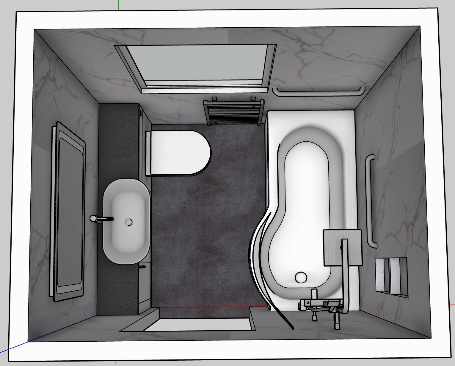 Aberdeen bathroom: design layout - earlier proposal