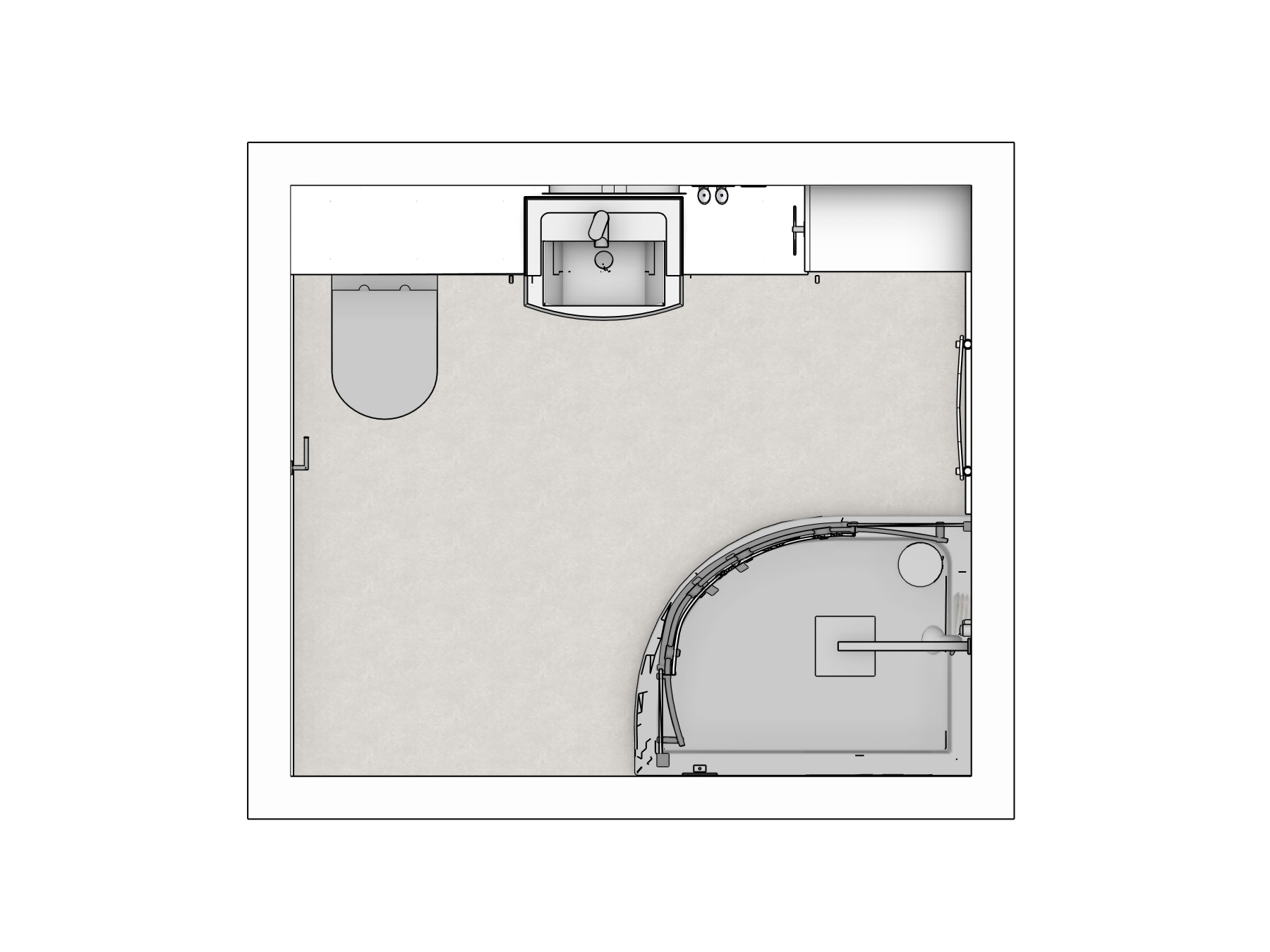 3D Design - Proposed Bathroom Layout in the Kingswells bathroom project