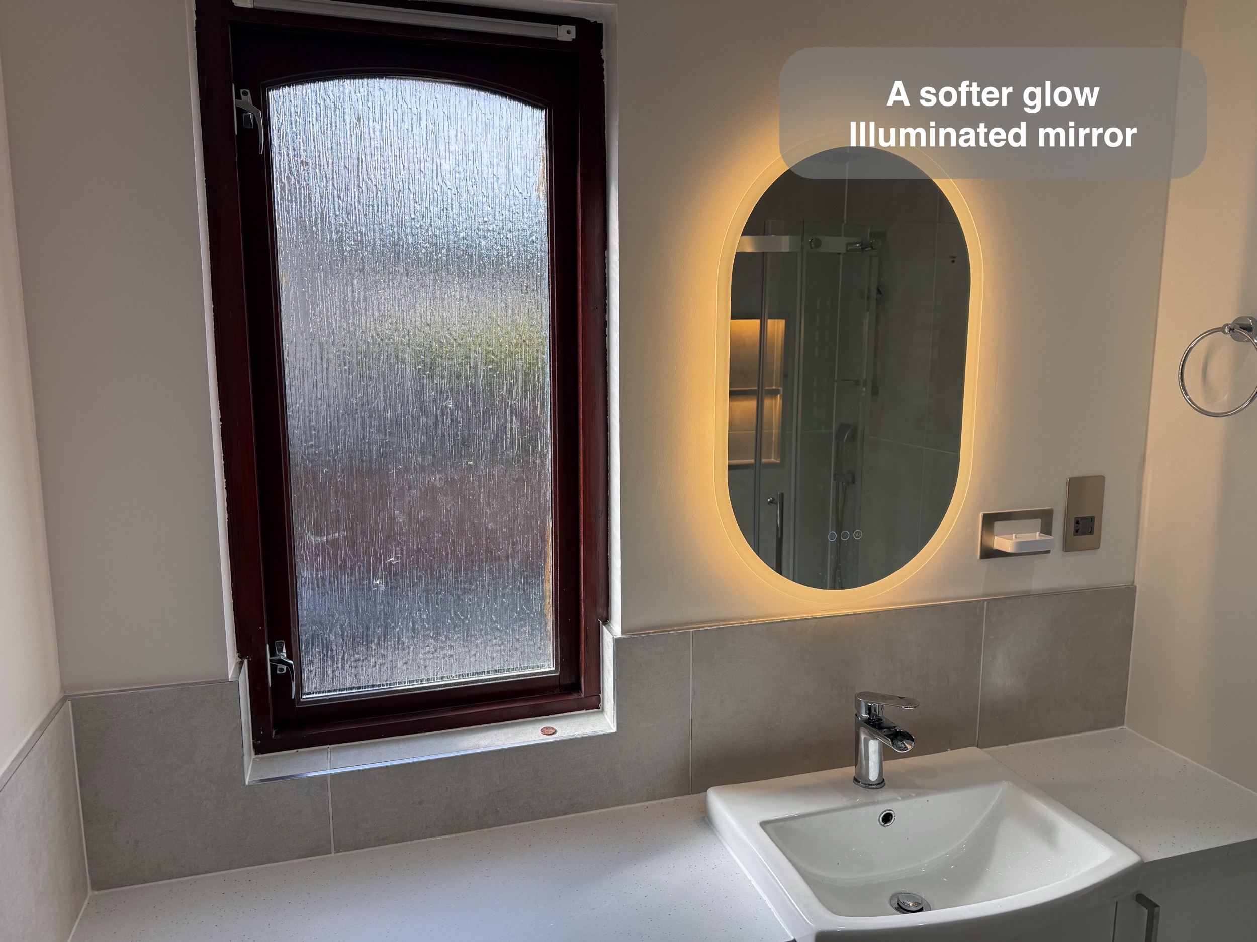 Illuminated Mirror and Window in the Kingswells bathroom project
