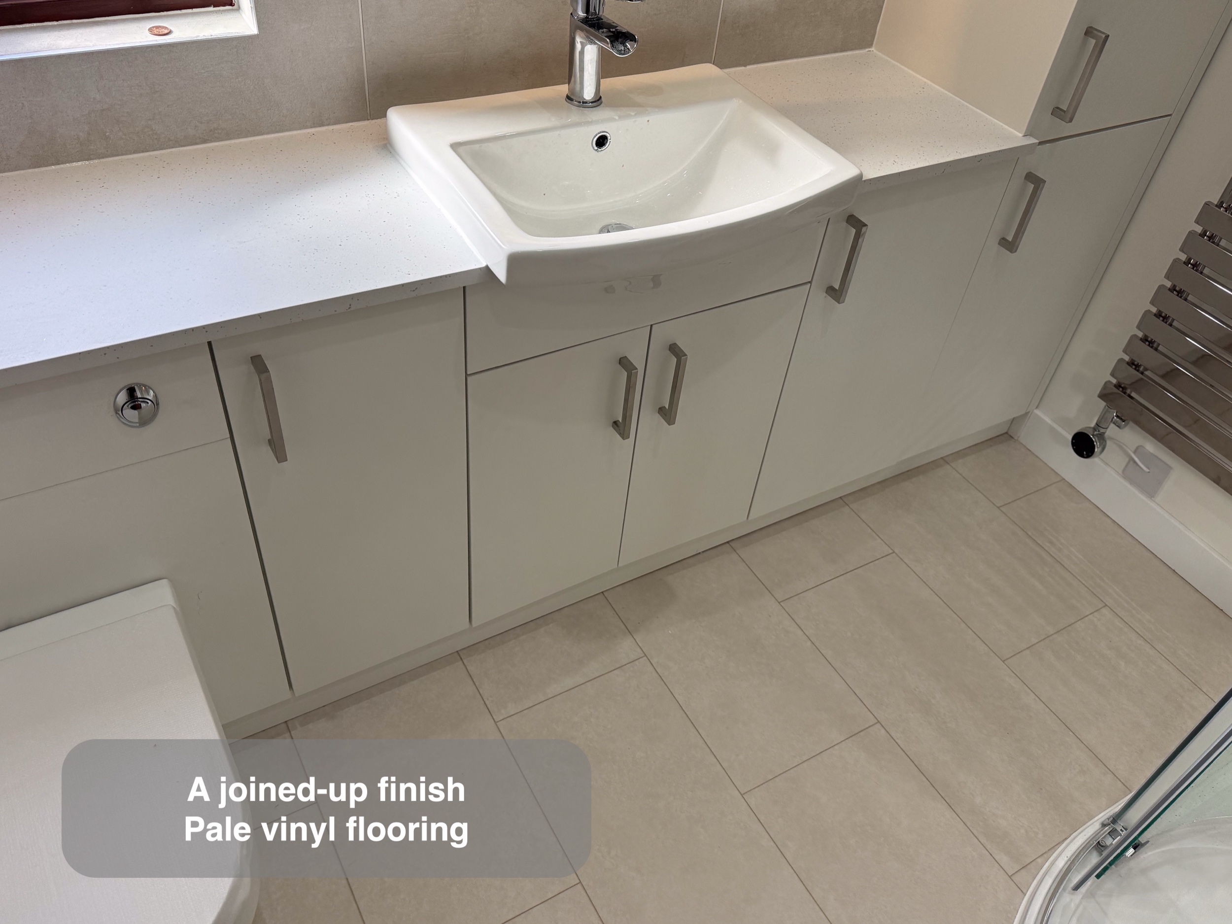 Fitted Storage and Vinyl Floor in the Kingswells bathroom project